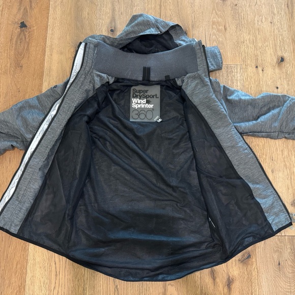 Superdry Wind Sprinter 360 Charcoal Performance Jacket Medium EUC - Picture 11 of 12